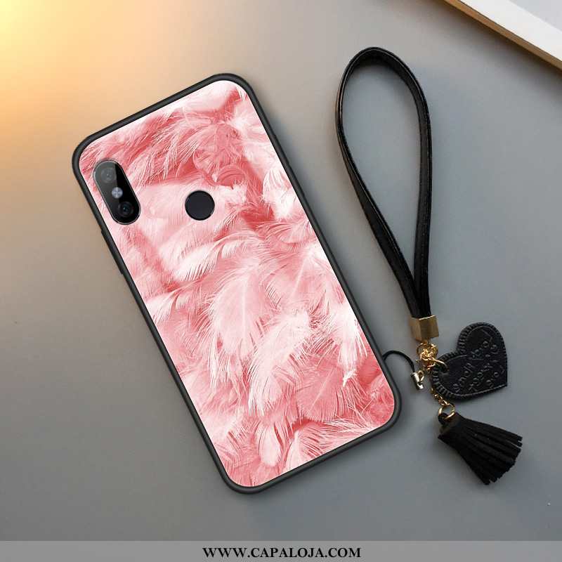 Capas Xiaomi Redmi Note 6 Pro Silicone Vermelha Minimalista Rosa, Capa Xiaomi Redmi Note 6 Pro Vidro