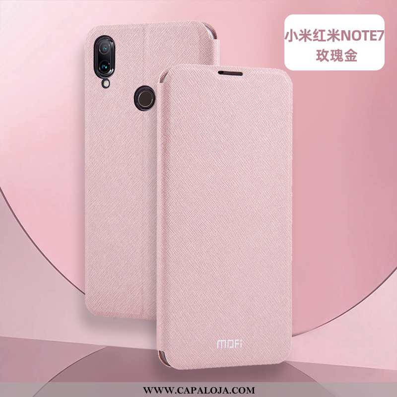 Capas Xiaomi Redmi Note 7 Couro Vermelha Cases Rosa, Capa Xiaomi Redmi Note 7 Protetoras Barato