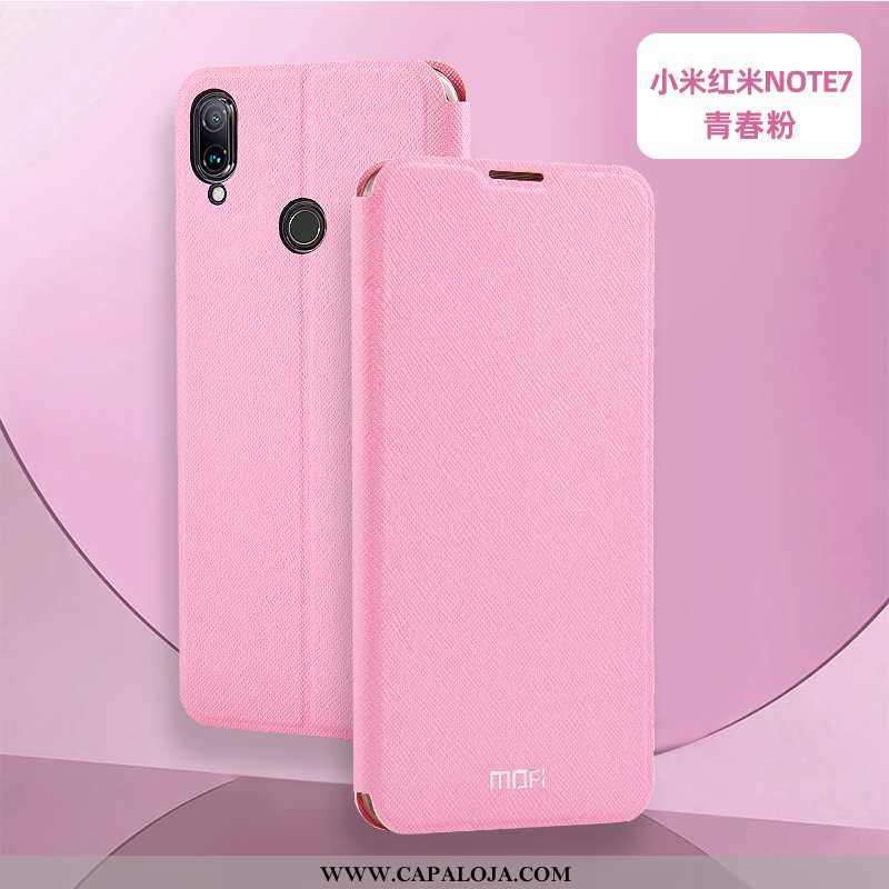 Capas Xiaomi Redmi Note 7 Couro Vermelha Cases Rosa, Capa Xiaomi Redmi Note 7 Protetoras Barato