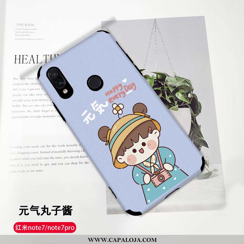 Capas Xiaomi Redmi Note 7 Desenho Animado Gato Soft Couro Verde, Capa Xiaomi Redmi Note 7 Fofas Vend