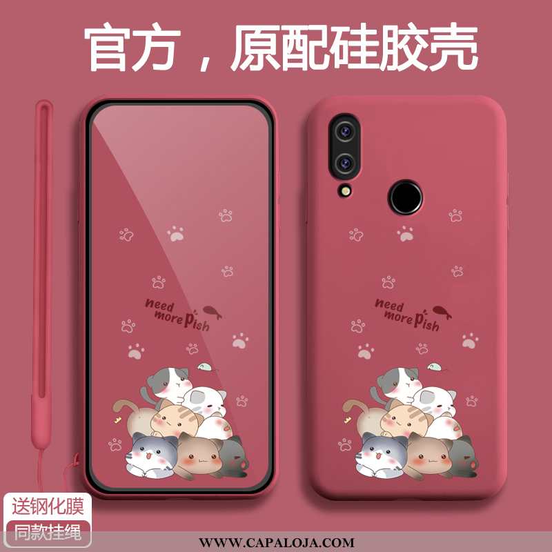 Capas Xiaomi Redmi Note 7 Protetoras Desenho Animado Feminino Vermelho, Capa Xiaomi Redmi Note 7 Sil