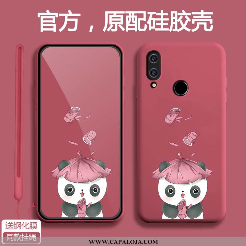 Capas Xiaomi Redmi Note 7 Protetoras Desenho Animado Feminino Vermelho, Capa Xiaomi Redmi Note 7 Sil