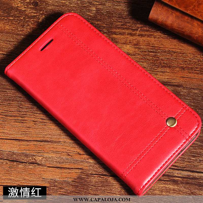 Capas Xiaomi Redmi Note 7 Silicone Vermelha Cover Bege Vermelho, Capa Xiaomi Redmi Note 7 Couro Genu