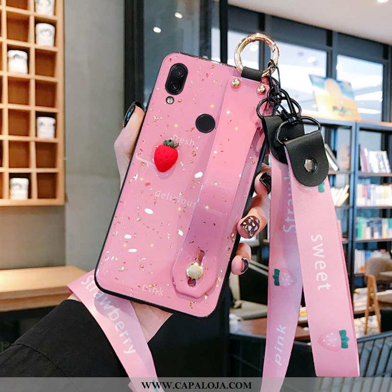 Capas Xiaomi Redmi Note 7 Soft Minimalista Cordao Vermelha Rosa, Capa Xiaomi Redmi Note 7 Protetoras