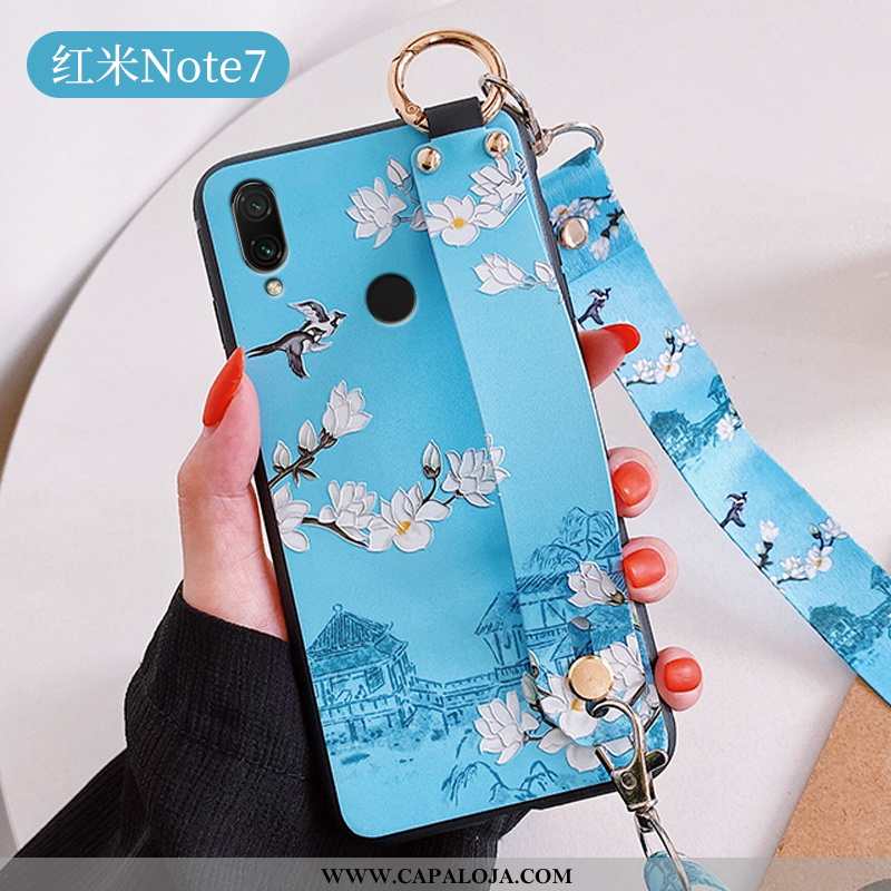 Capas Xiaomi Redmi Note 7 Super Criativas Malha Azul, Capa Xiaomi Redmi Note 7 Silicone Barato