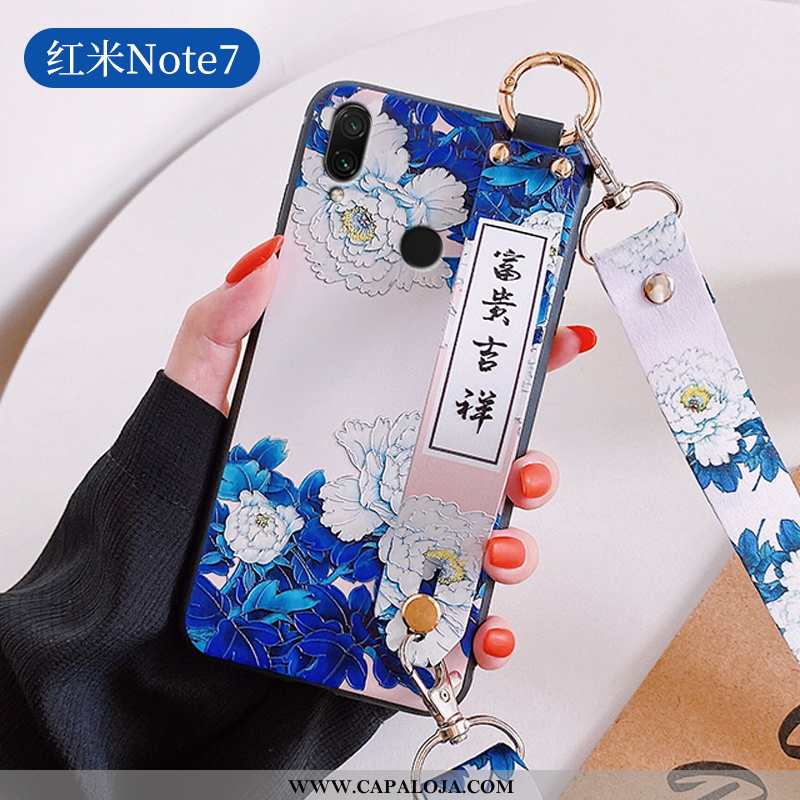 Capas Xiaomi Redmi Note 7 Super Criativas Malha Azul, Capa Xiaomi Redmi Note 7 Silicone Barato