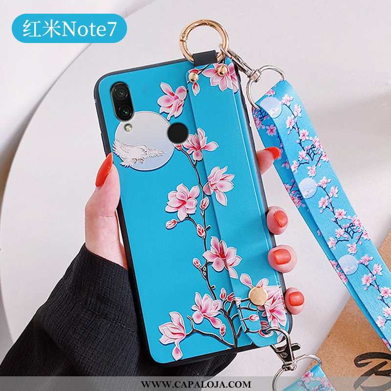 Capas Xiaomi Redmi Note 7 Super Criativas Malha Azul, Capa Xiaomi Redmi Note 7 Silicone Barato