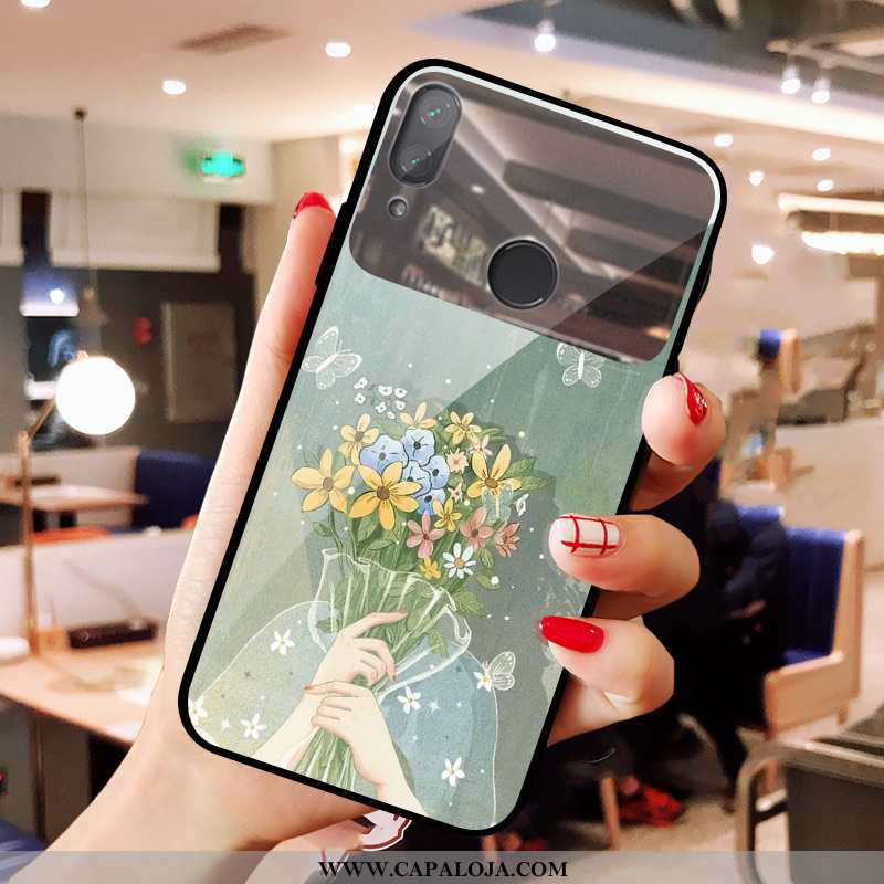 Capas Xiaomi Redmi Note 7 Vidro Telemóvel Feminino Verde, Capa Xiaomi Redmi Note 7 Bonitos Baratos