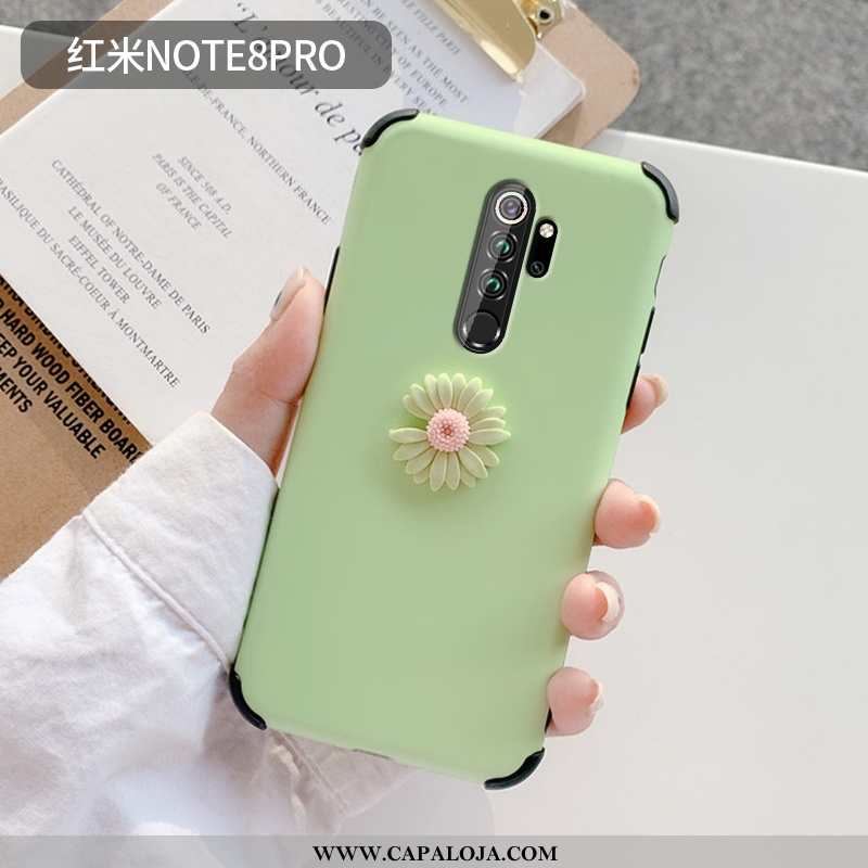 Capas Xiaomi Redmi Note 8 Pro Fosco Telemóvel Feminino Verde, Capa Xiaomi Redmi Note 8 Pro Slim Comp