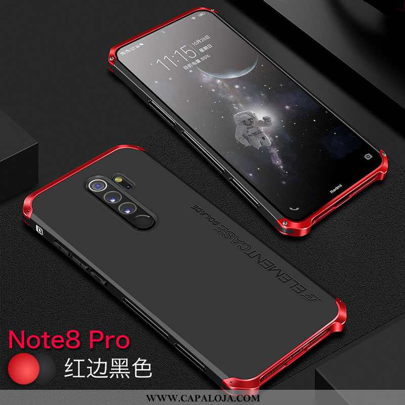 Capas Xiaomi Redmi Note 8 Pro Metalasse Pequena Masculino Completa Preto, Capa Xiaomi Redmi Note 8 P