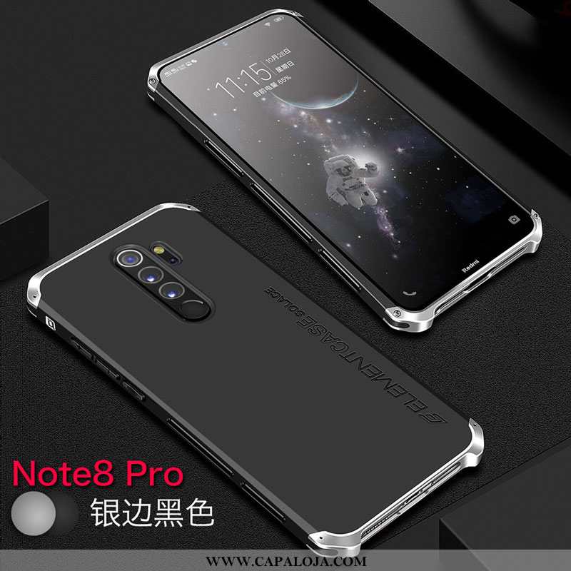 Capas Xiaomi Redmi Note 8 Pro Metalasse Pequena Masculino Completa Preto, Capa Xiaomi Redmi Note 8 P