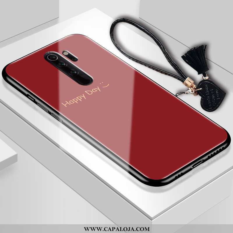 Capas Xiaomi Redmi Note 8 Pro Protetoras Casal Telinha Vermelha Preto, Capa Xiaomi Redmi Note 8 Pro 