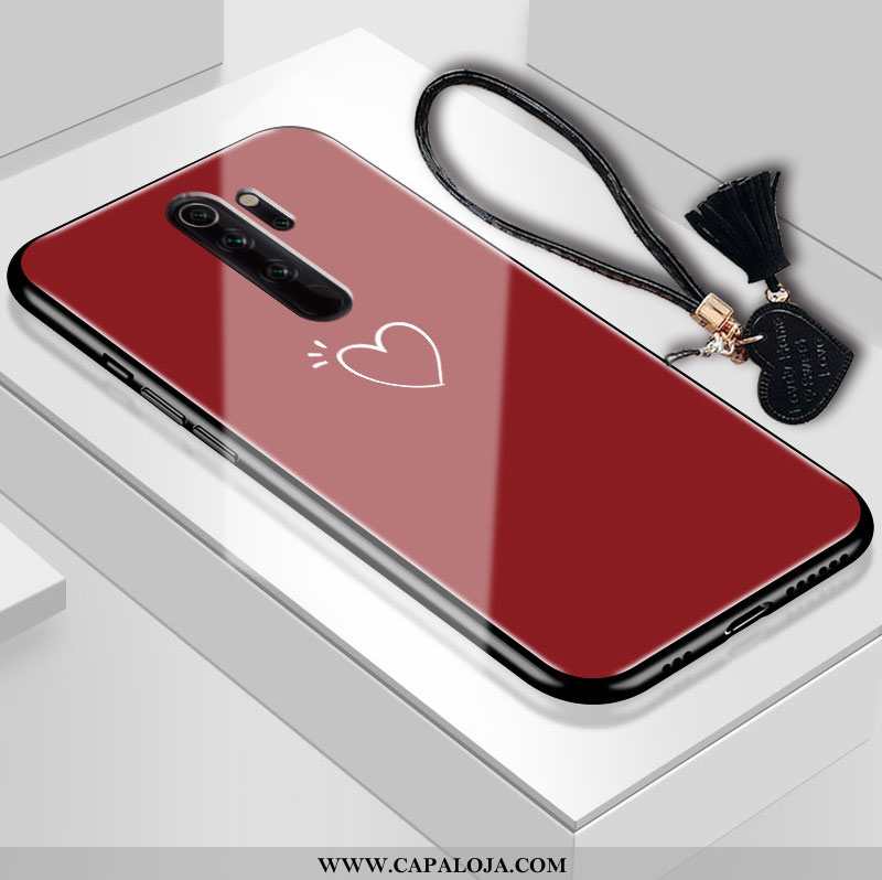 Capas Xiaomi Redmi Note 8 Pro Protetoras Casal Telinha Vermelha Preto, Capa Xiaomi Redmi Note 8 Pro 