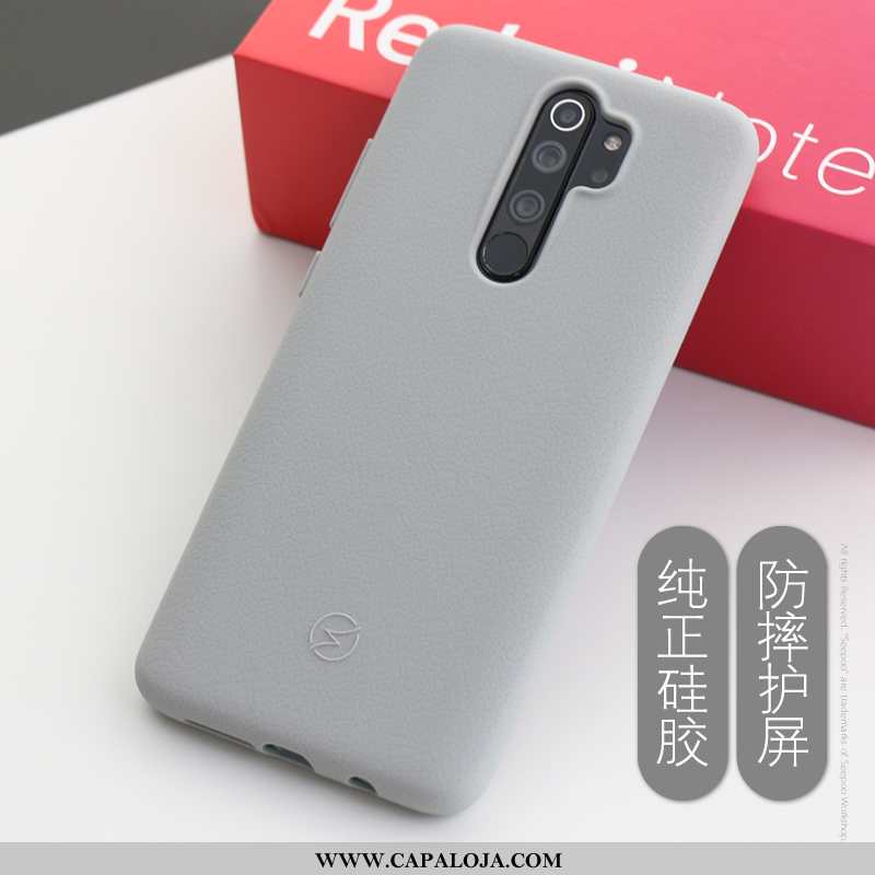 Capas Xiaomi Redmi Note 8 Pro Silicone Telemóvel Antiqueda Antiderrapante Cinza, Capa Xiaomi Redmi N