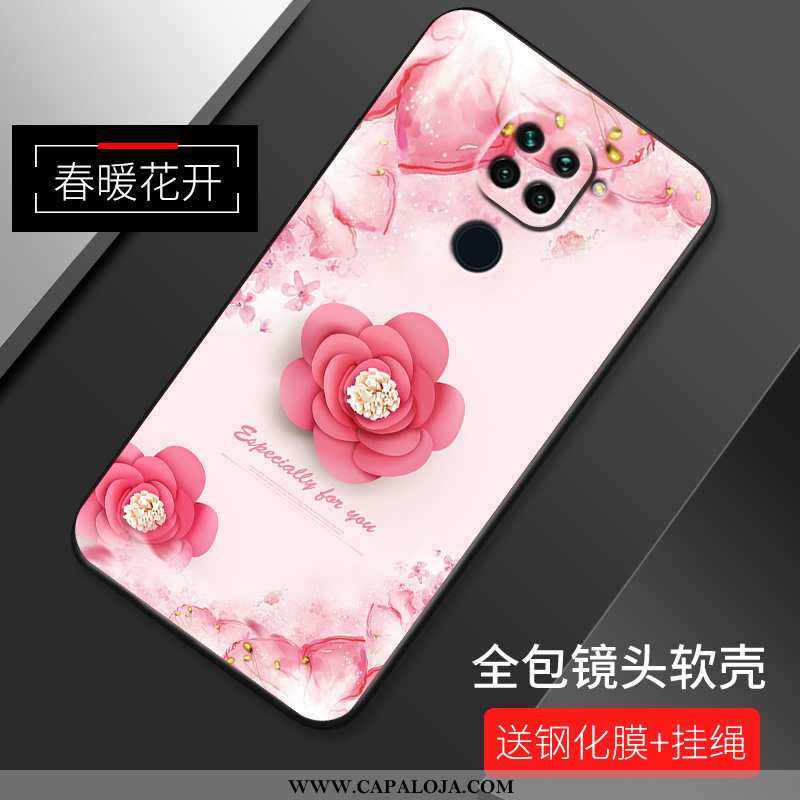 Capas Xiaomi Redmi Note 9 Silicone Soft Tendencia Rosa, Capa Xiaomi Redmi Note 9 Fosco Barato