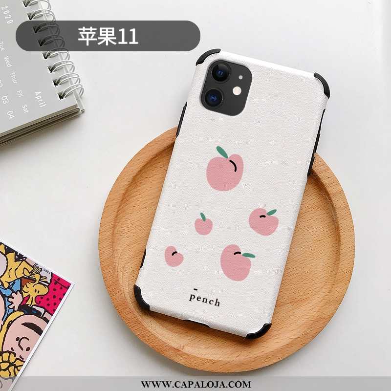 Capas iPhone 11 Couro Branco Fofas Telemóvel, Capa iPhone 11 Protetoras Promoção