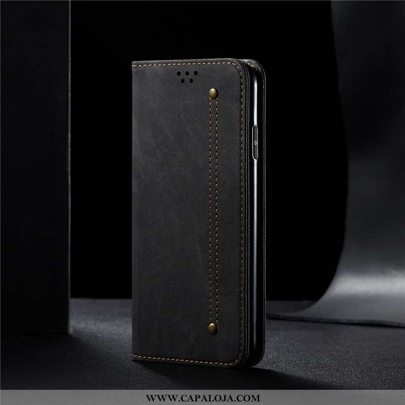 Capas iPhone 11 Couro Negócio Preto Antiqueda, Capa iPhone 11 Couro Genuíno Barato