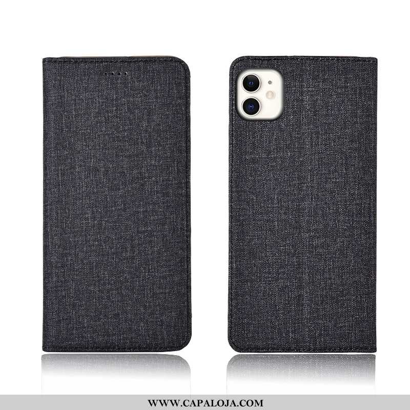 Capas iPhone 11 Linho Protetoras Preto Telemóvel, Capa iPhone 11 Couro Comprar