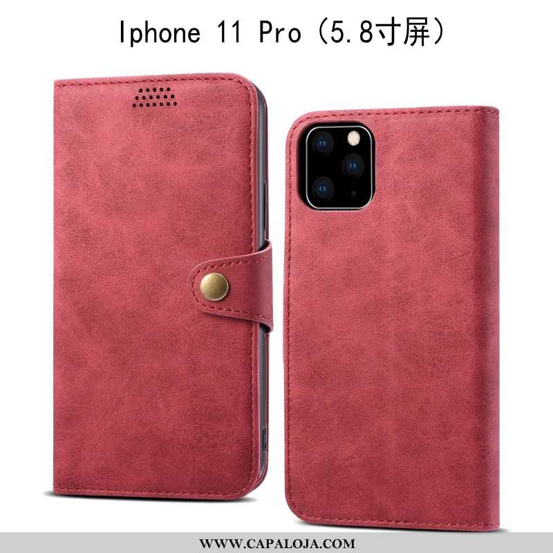 Capas iPhone 11 Pro Couro Cases Vermelha Protetoras Vermelho, Capa iPhone 11 Pro Soft Baratas