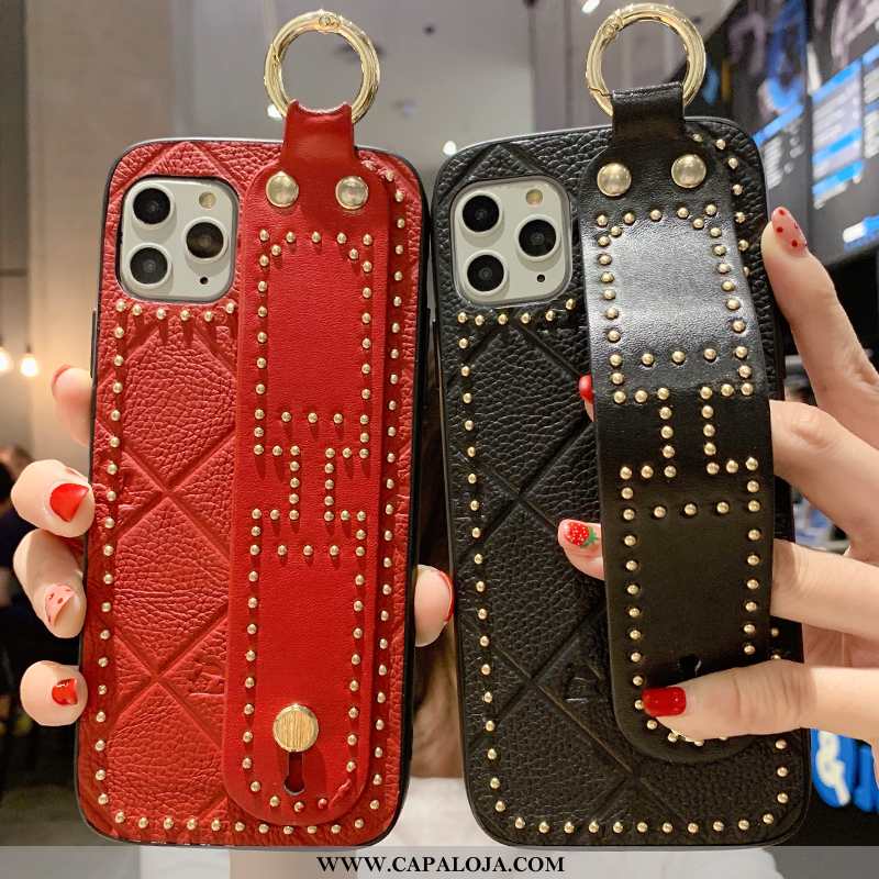 Capas iPhone 11 Pro Estiloso Rosto Oval Cases Couro Legitimo Vermelho, Capa iPhone 11 Pro Criativas 