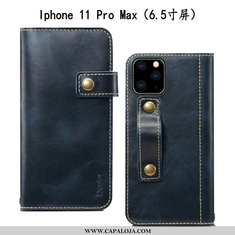 Capas iPhone 11 Pro Max Couro Cover Vaca Azul Escuro, Capa iPhone 11 Pro Max Soft Comprar