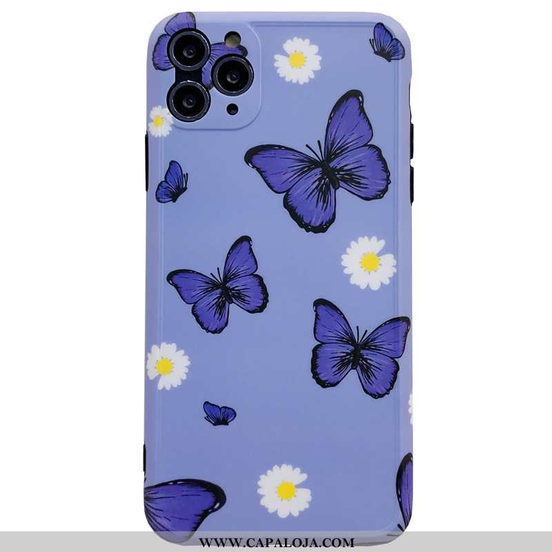 Capas iPhone 11 Pro Max Protetoras Vermelha Borboleta Telemóvel Roxo, Capa iPhone 11 Pro Max Silicon