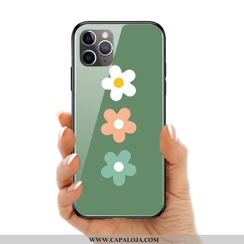 Capas iPhone 11 Pro Max Silicone Telemóvel Minimalista Verde, Capa iPhone 11 Pro Max Vidro Promoção