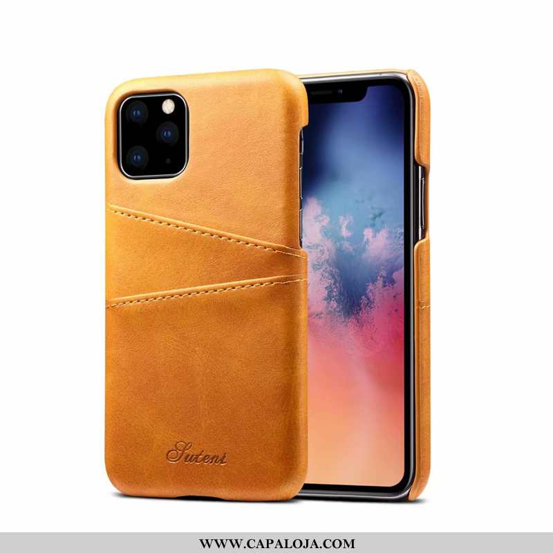 Capas iPhone 11 Pro Max Super Telemóvel Masculino Marrom Castanho, Capa iPhone 11 Pro Max Fosco Bara