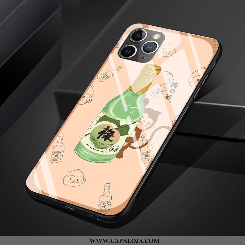 Capas iPhone 11 Pro Max Vidro Casal Macaco Rosa, Capa iPhone 11 Pro Max Desenho Animado Venda