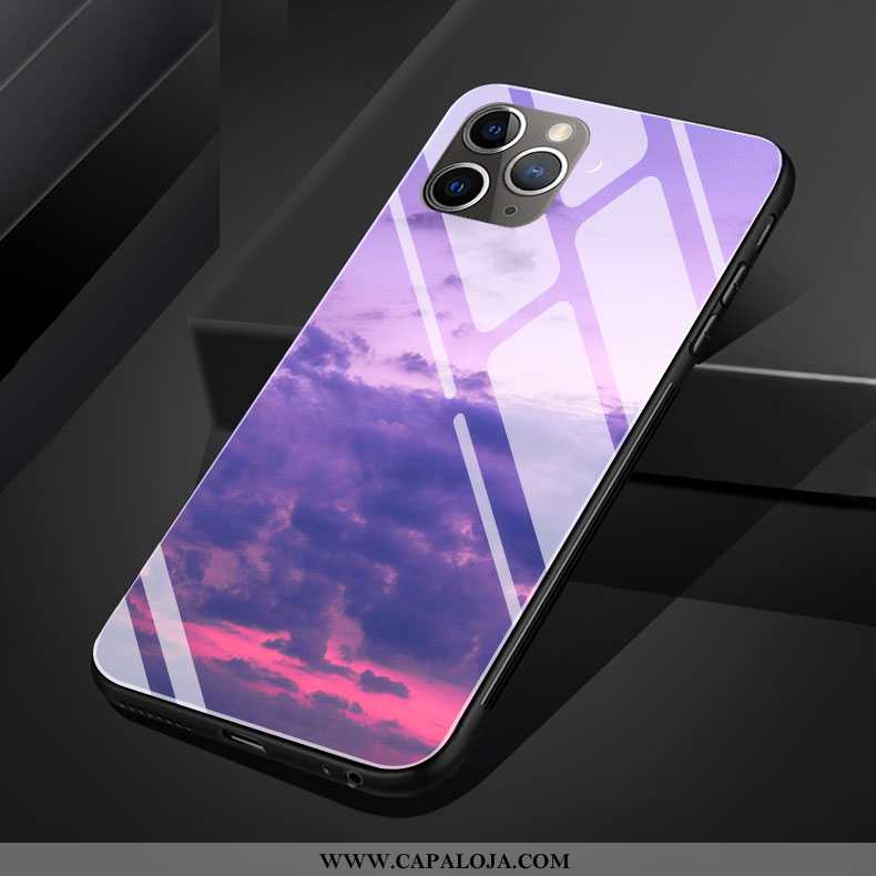 Capas iPhone 11 Pro Max Vidro Claro Silicone Roxo, Capa iPhone 11 Pro Max Protetoras Barato