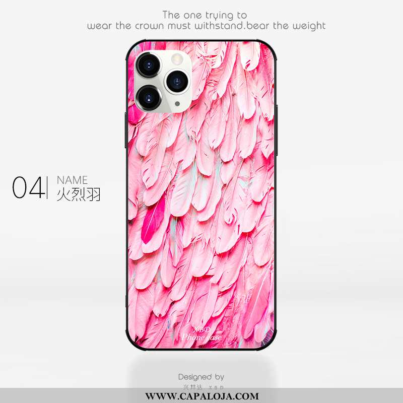 Capas iPhone 11 Pro Vidro Antiqueda Vermelha Cases Rosa, Capa iPhone 11 Pro Tendencia Venda