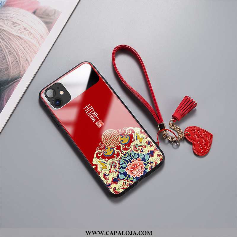 Capas iPhone 11 Silicone Vermelha Antiqueda Personalizada Vermelho, Capa iPhone 11 Vidro Baratos