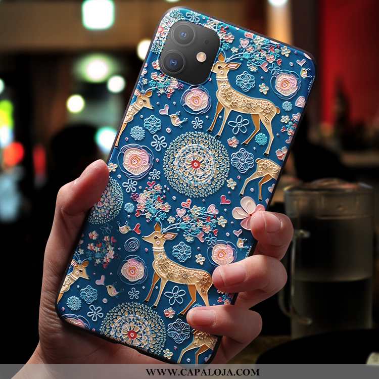 Capas iPhone 11 Slim Nova Super Malha Azul, Capa iPhone 11 Tendencia Venda