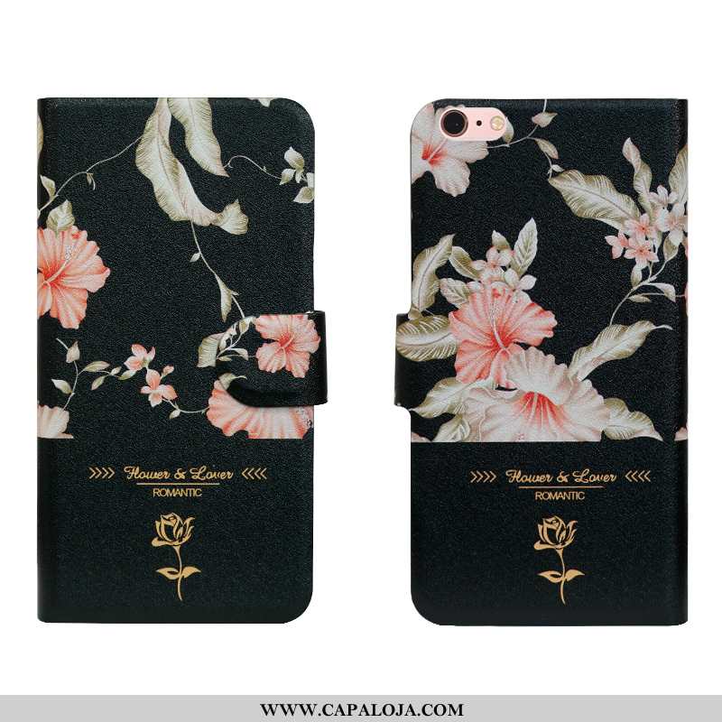 Capas iPhone 7 Personalizada Silicone Floral Tendencia Preto, Capa iPhone 7 Criativas Barato