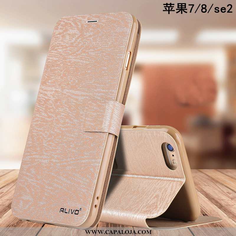 Capas iPhone 8 Couro Antiqueda Feminino Telemóvel Castanho, Capa iPhone 8 Soft Baratas