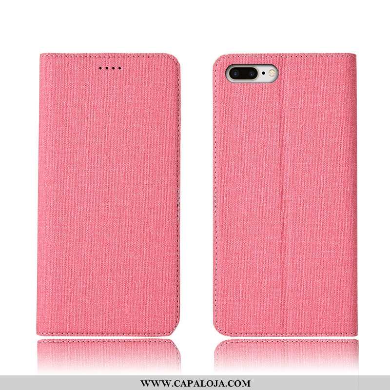 Capas iPhone 8 Plus Couro Linho Silicone Protetoras Preto, Capa iPhone 8 Plus Soft Baratos