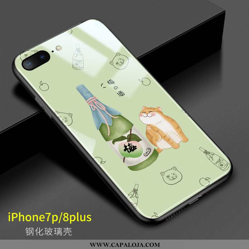 Capas iPhone 8 Plus Criativas Telemóvel Frente Verde, Capa iPhone 8 Plus Desenho Animado Baratos