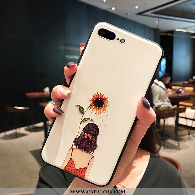 Capas iPhone 8 Plus Silicone Antiqueda Simples Branco, Capa iPhone 8 Plus Fosco Baratos