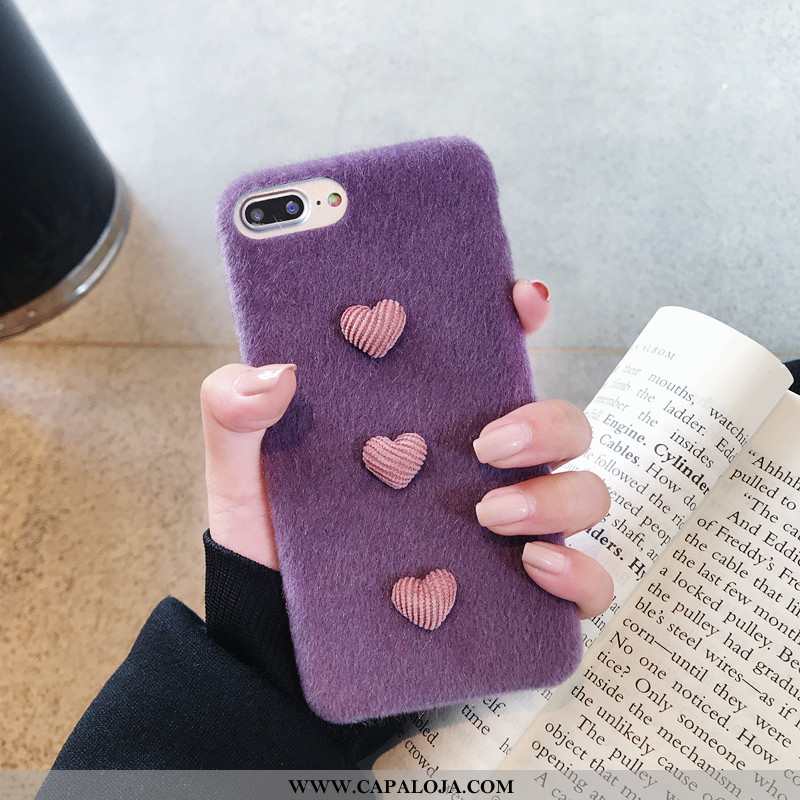 Capas iPhone 8 Plus Soft Coração Malha Nova Roxo, Capa iPhone 8 Plus Super Promoção