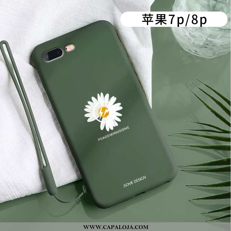 Capas iPhone 8 Plus Soft Silicone Completa Cases Verde, Capa iPhone 8 Plus Protetoras Venda