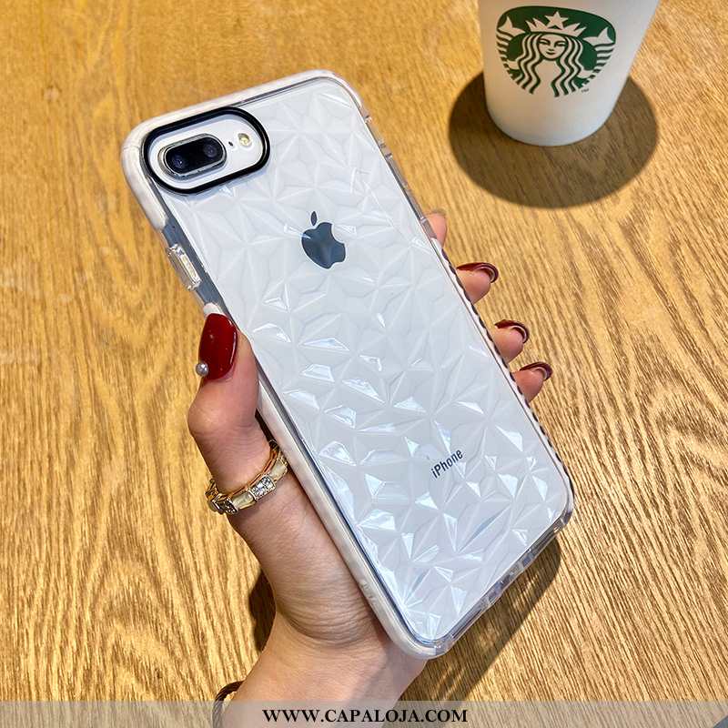 Capas iPhone 8 Plus Tendencia Completa Quadriculada Silicone Verde, Capa iPhone 8 Plus Protetoras Ba