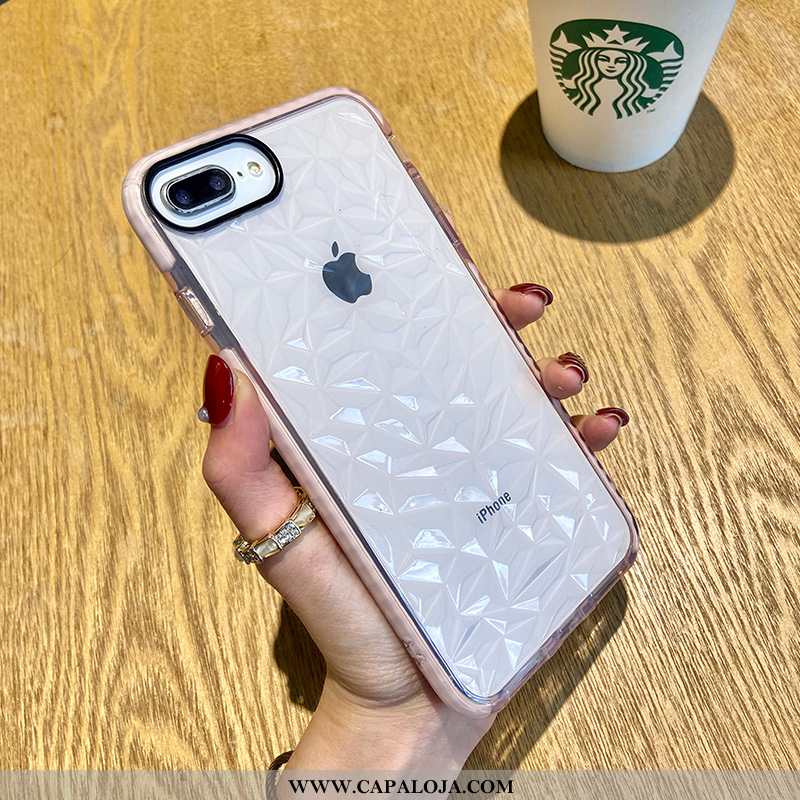 Capas iPhone 8 Plus Tendencia Completa Quadriculada Silicone Verde, Capa iPhone 8 Plus Protetoras Ba