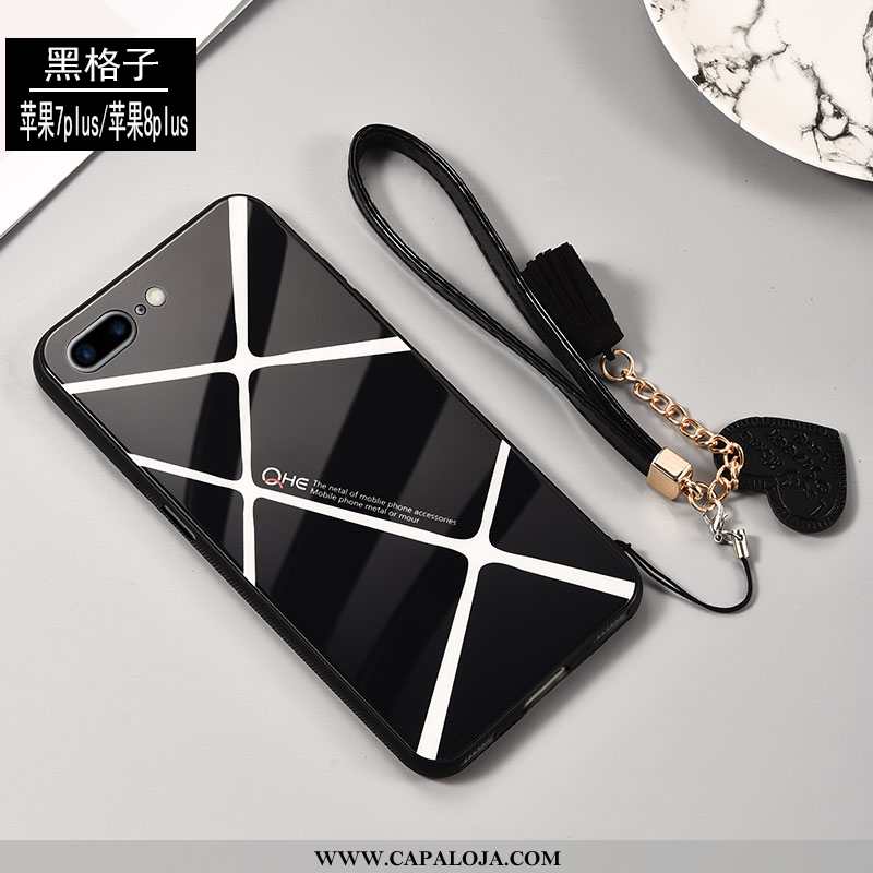 Capas iPhone 8 Plus Tendencia Telemóvel Feminino Preto, Capa iPhone 8 Plus Protetoras Promoção