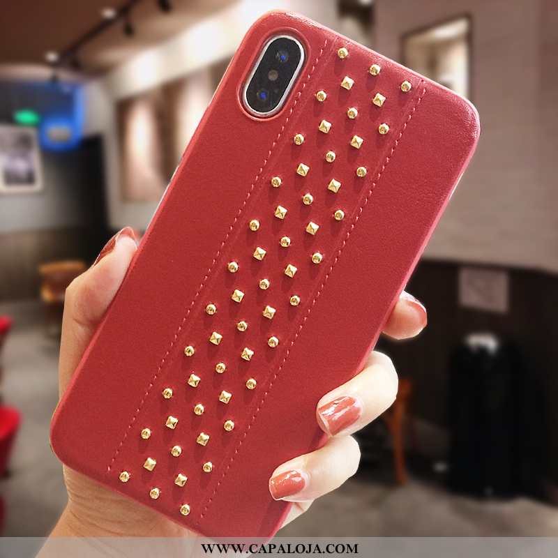 Capas iPhone X Moda Criativas Vermelha Metalica Vermelho, Capa iPhone X Personalizada Baratas