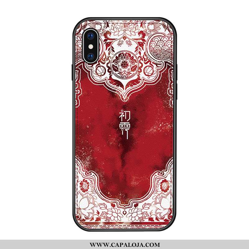 Capas iPhone X Personalizada Couro Telemóvel Tendencia Vermelho, Capa iPhone X Criativas Baratos