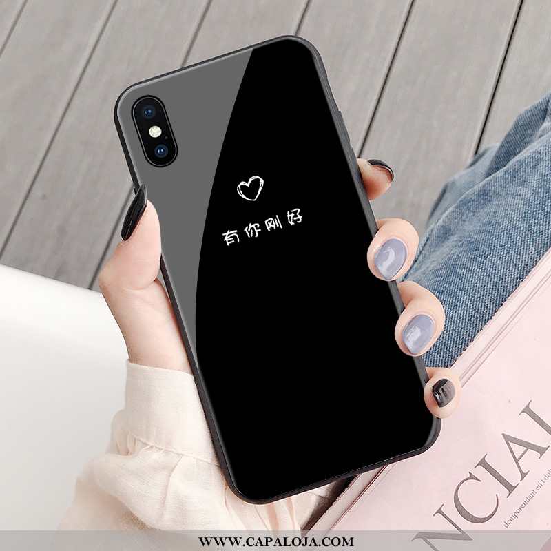 Capas iPhone X Personalizada Minimalista Casal Preto, Capa iPhone X Criativas Promoção