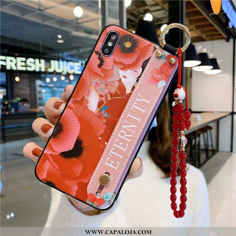 Capas iPhone X Retro Pulseira Vermelha Midi Vermelho, Capa iPhone X Soft Comprar