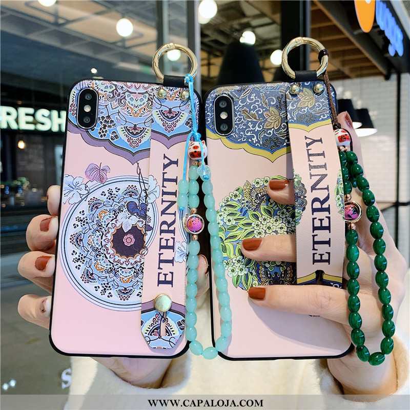 Capas iPhone X Retro Rosa Floral, Capa iPhone X Protetoras Barato