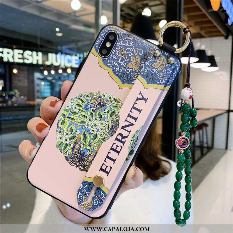 Capas iPhone X Retro Rosa Floral, Capa iPhone X Protetoras Barato