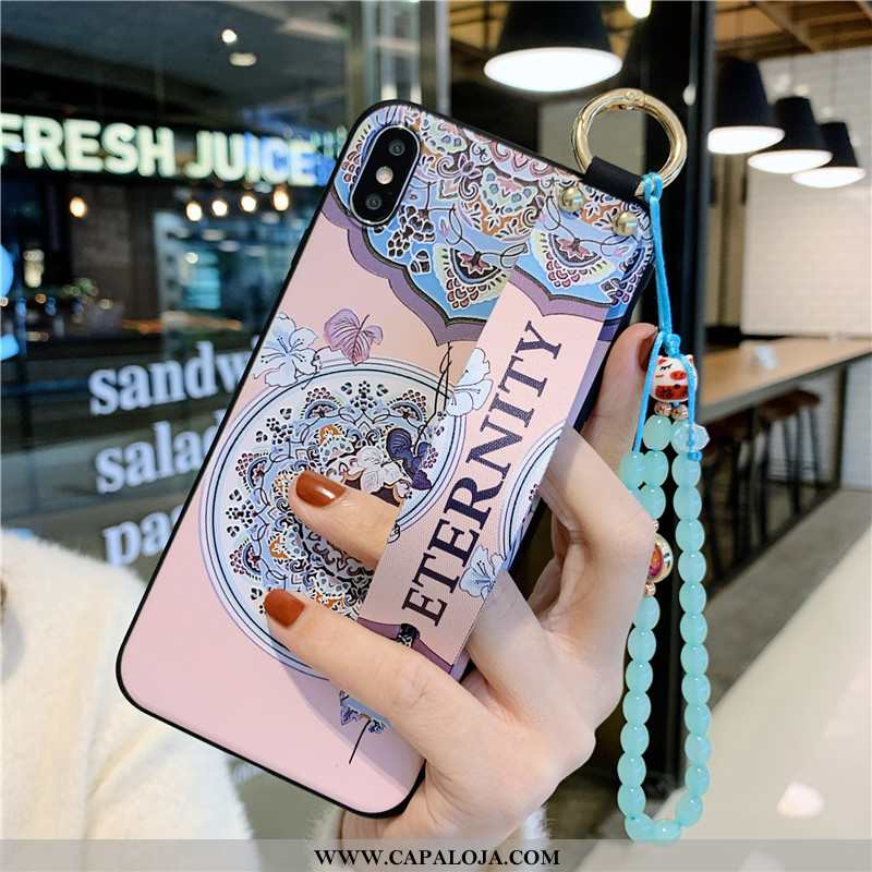 Capas iPhone X Retro Rosa Floral, Capa iPhone X Protetoras Barato